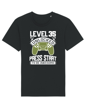 Level 35 Unlocked Press Start To Be Awesome Black