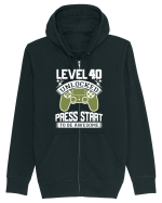 Level 40 Unlocked Press Start To Be Awesome Hanorac cu fermoar Unisex Connector