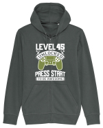 Level 45 Unlocked Press Start To Be Awesome Hanorac cu fermoar Unisex Connector