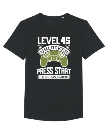 Level 45 Unlocked Press Start To Be Awesome Black