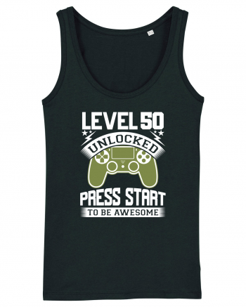 Level 50 Unlocked Press Start To Be Awesome Black