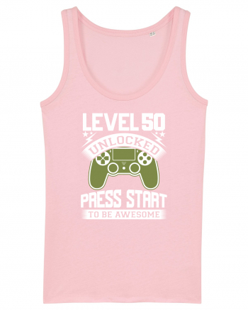 Level 50 Unlocked Press Start To Be Awesome Cotton Pink