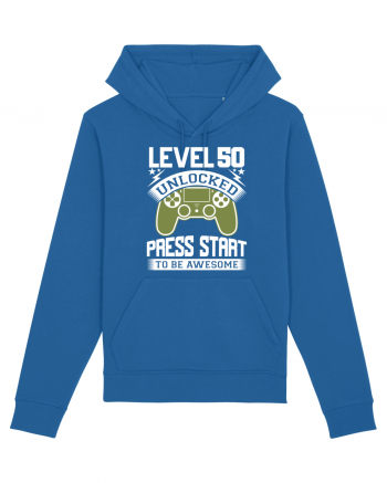 Level 50 Unlocked Press Start To Be Awesome Royal Blue