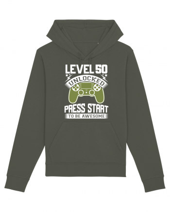 Level 50 Unlocked Press Start To Be Awesome Khaki