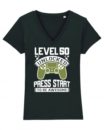 Level 50 Unlocked Press Start To Be Awesome Black