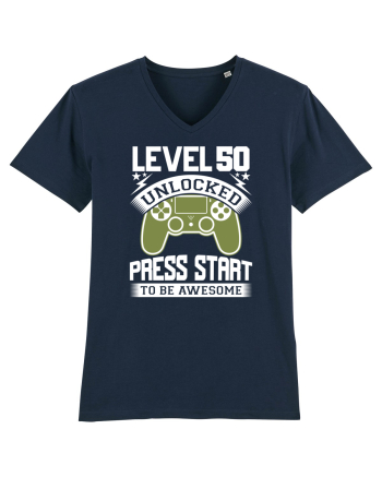 Level 50 Unlocked Press Start To Be Awesome French Navy