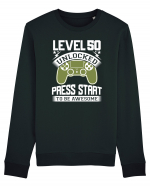 Level 50 Unlocked Press Start To Be Awesome Bluză mânecă lungă Unisex Rise