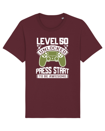 Level 50 Unlocked Press Start To Be Awesome Burgundy