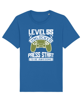 Level 55 Unlocked Press Start To Be Awesome Royal Blue