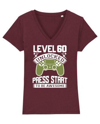 Level 60 Unlocked Press Start To Be Awesome Burgundy