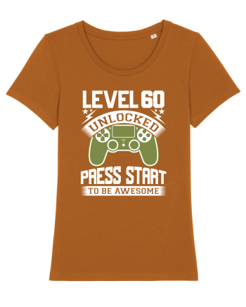 Level 60 Unlocked Press Start To Be Awesome Roasted Orange
