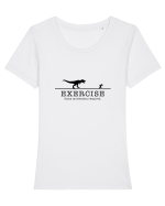 Exercise Tricou mânecă scurtă guler larg fitted Damă Expresser