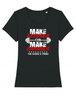 Make excuses or make changes Tricou mânecă scurtă guler larg fitted Damă Expresser