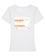 Make excuses or make changes Tricou mânecă scurtă guler larg fitted Damă Expresser