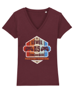 Level 45 Unlocked Press Start To Continue Tricou mânecă scurtă guler V Damă Evoker