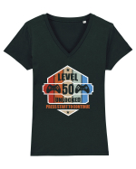 Level 50 Unlocked Press Start To Continue Tricou mânecă scurtă guler V Damă Evoker