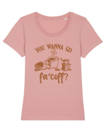Coffee fa'coff Tricou mânecă scurtă guler larg fitted Damă Expresser