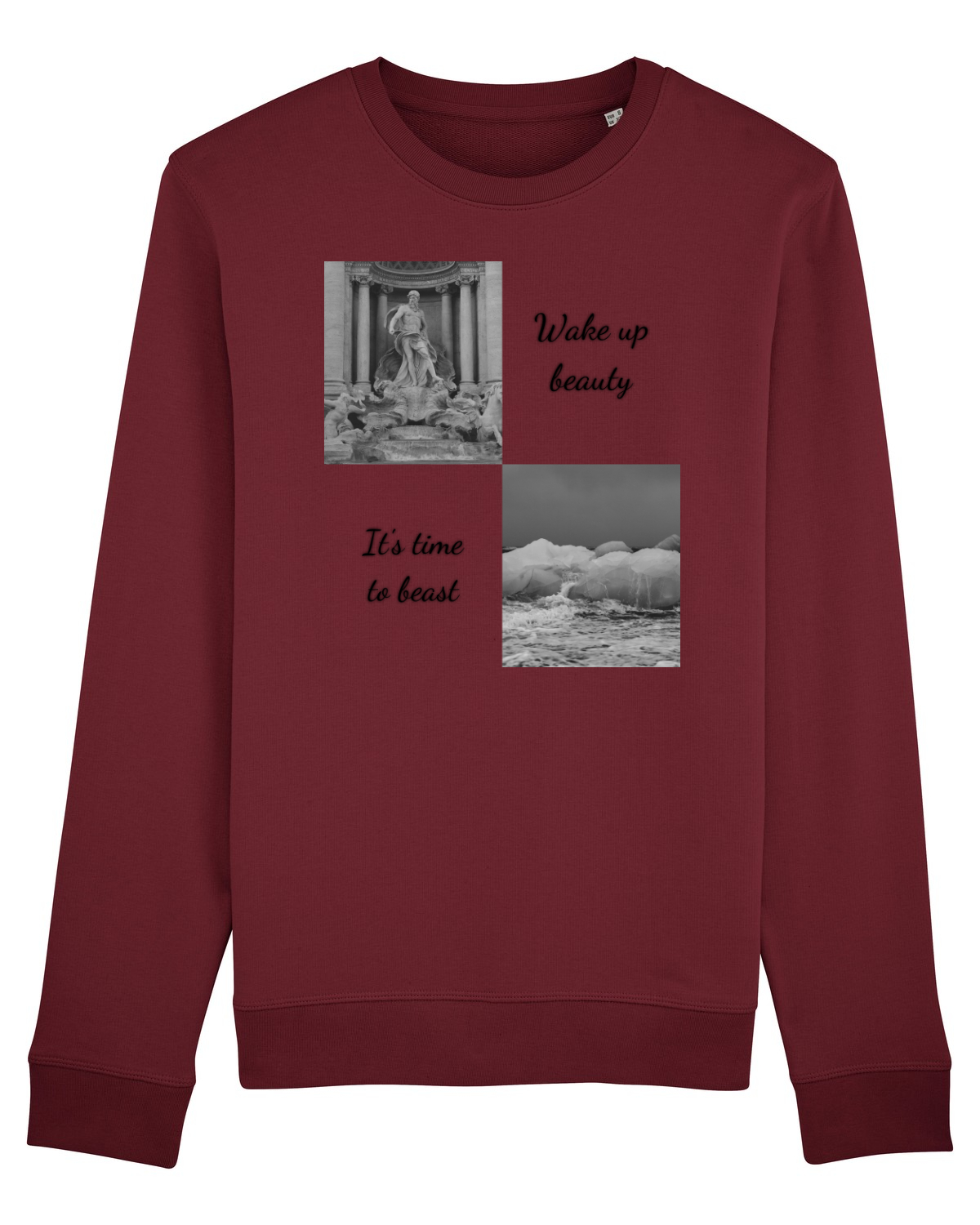 Bluză mânecă lungă Unisex Rise Burgundy
