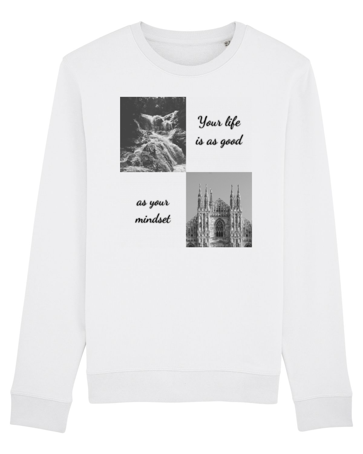 Bluză mânecă lungă Unisex Rise White