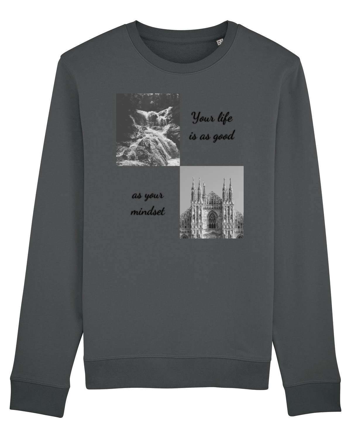 Bluză mânecă lungă Unisex Rise Anthracite