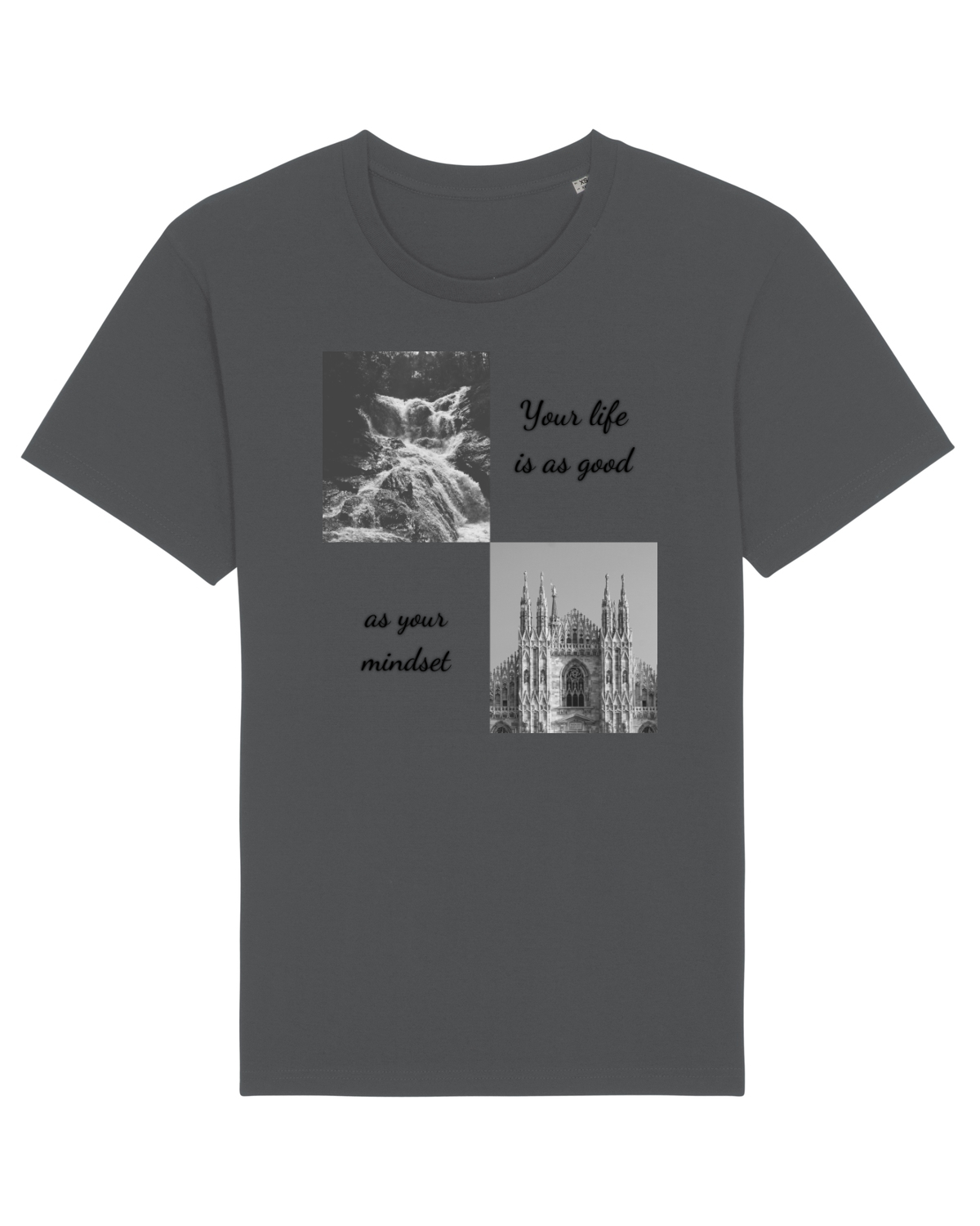 Tricou mânecă scurtă Unisex Rocker Anthracite
