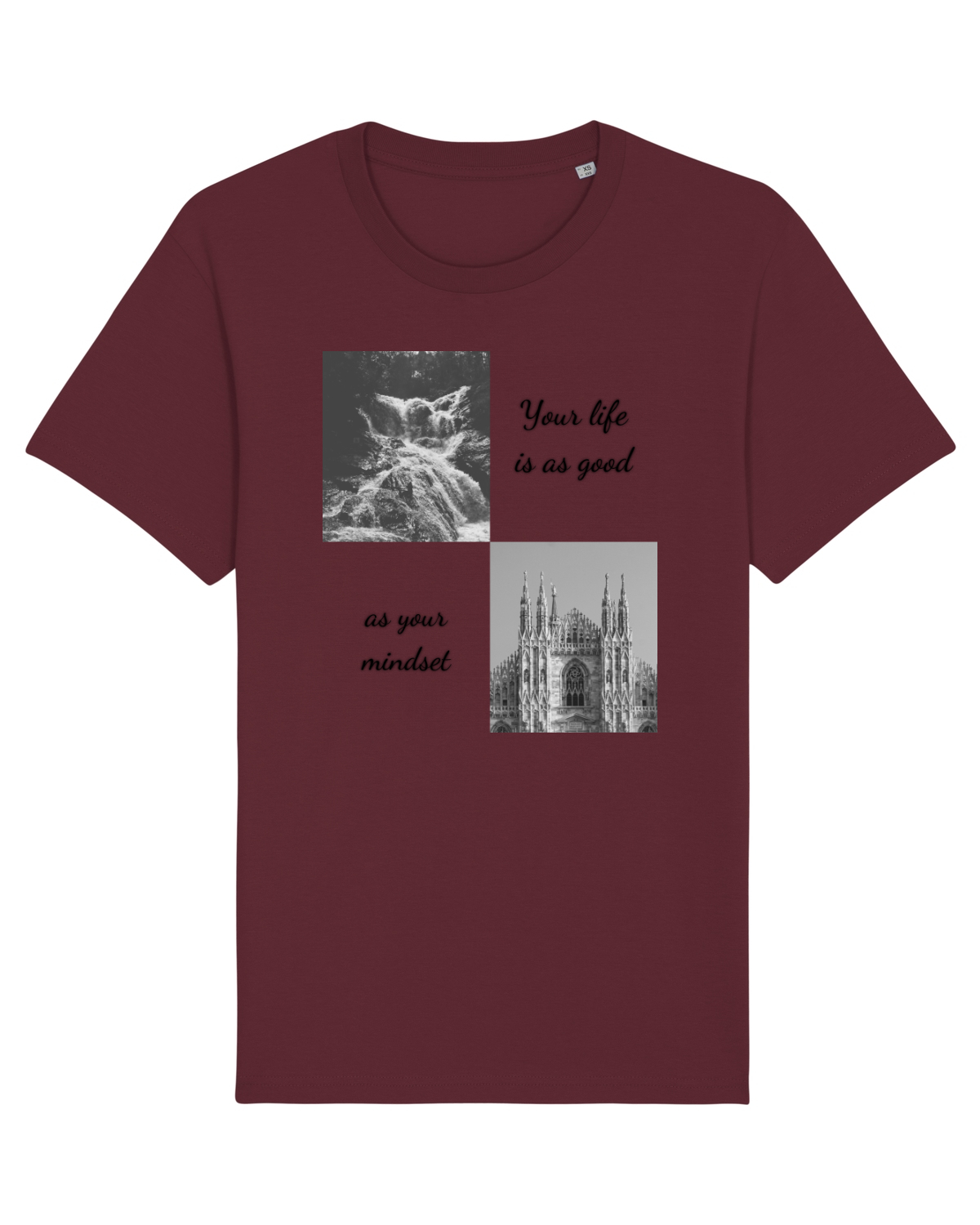 Tricou mânecă scurtă Unisex Rocker Burgundy