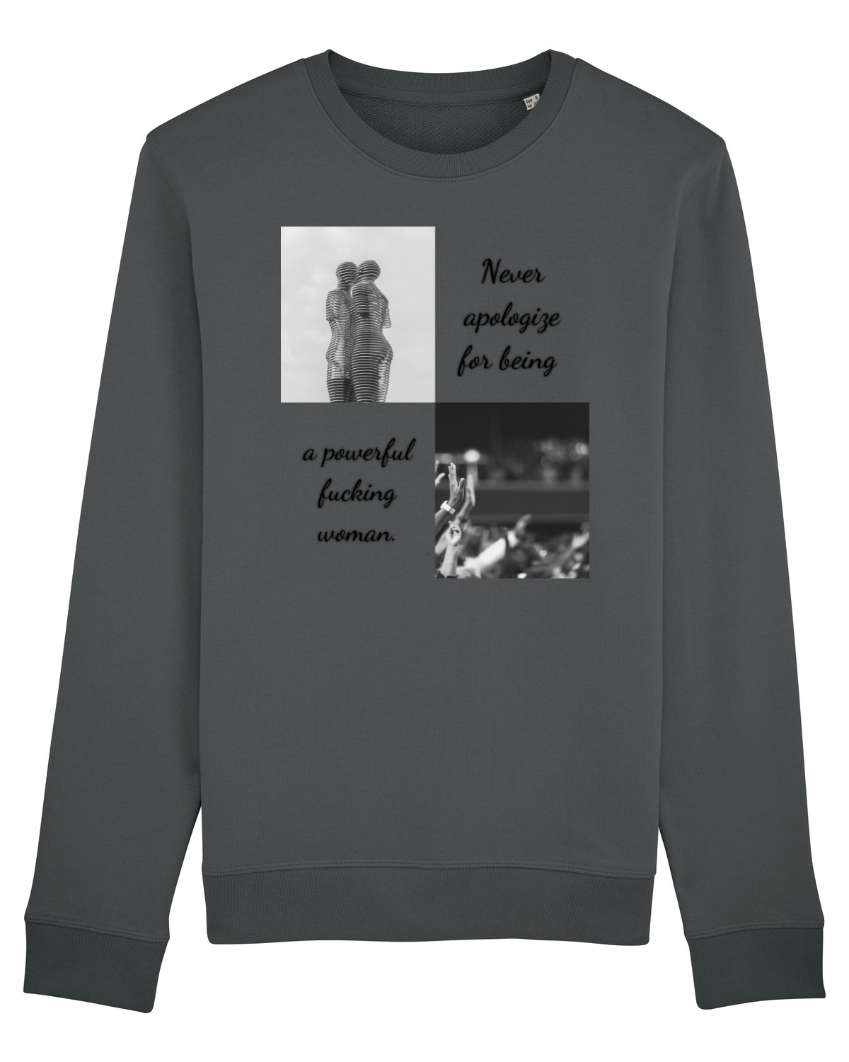 Bluză mânecă lungă Unisex Rise Anthracite