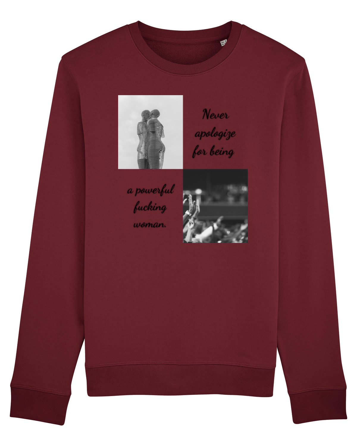Bluză mânecă lungă Unisex Rise Burgundy