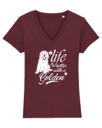 Golden retriever Tricou mânecă scurtă guler V Damă Evoker