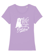 Golden retriever Tricou mânecă scurtă guler larg fitted Damă Expresser