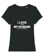 Love my husband Tricou mânecă scurtă guler larg fitted Damă Expresser