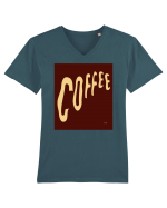 coffee n Tricou mânecă scurtă guler V Bărbat Presenter