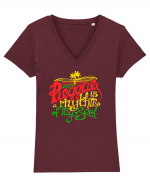 Reggae Tricou mânecă scurtă guler V Damă Evoker