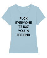 fuck everyone it s just... Tricou mânecă scurtă guler larg fitted Damă Expresser