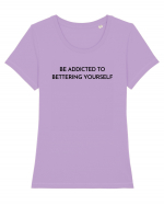 be addicted to bettering yourself Tricou mânecă scurtă guler larg fitted Damă Expresser