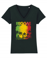 Reggae Tricou mânecă scurtă guler V Damă Evoker