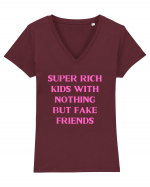 super rich kids with nothing... Tricou mânecă scurtă guler V Damă Evoker