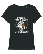 Fishing legend Tricou mânecă scurtă guler larg fitted Damă Expresser