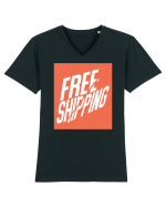 free shipping 209 Tricou mânecă scurtă guler V Bărbat Presenter
