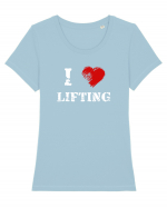 I love lifting Tricou mânecă scurtă guler larg fitted Damă Expresser