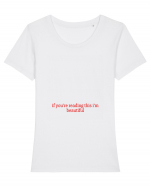 if you re reading this i m beautiful Tricou mânecă scurtă guler larg fitted Damă Expresser