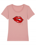 Red bloody lips Tricou mânecă scurtă guler larg fitted Damă Expresser