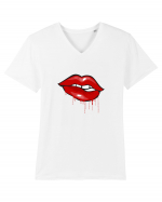 Red bloody lips Tricou mânecă scurtă guler V Bărbat Presenter