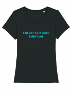 you are good baby solid gold Tricou mânecă scurtă guler larg fitted Damă Expresser