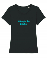 allergic to idiots Tricou mânecă scurtă guler larg fitted Damă Expresser