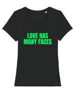 love has many faces Tricou mânecă scurtă guler larg fitted Damă Expresser