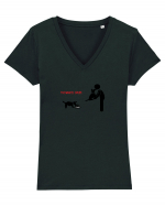 Funny dog Tricou mânecă scurtă guler V Damă Evoker