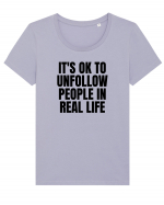 it s ok to unfollow people in real life Tricou mânecă scurtă guler larg fitted Damă Expresser