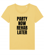 party now rehab later Tricou mânecă scurtă guler larg fitted Damă Expresser