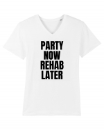 party now rehab later Tricou mânecă scurtă guler V Bărbat Presenter